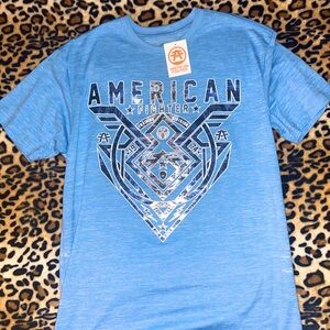 Blue American Fighter Men’s Graphic Shirt